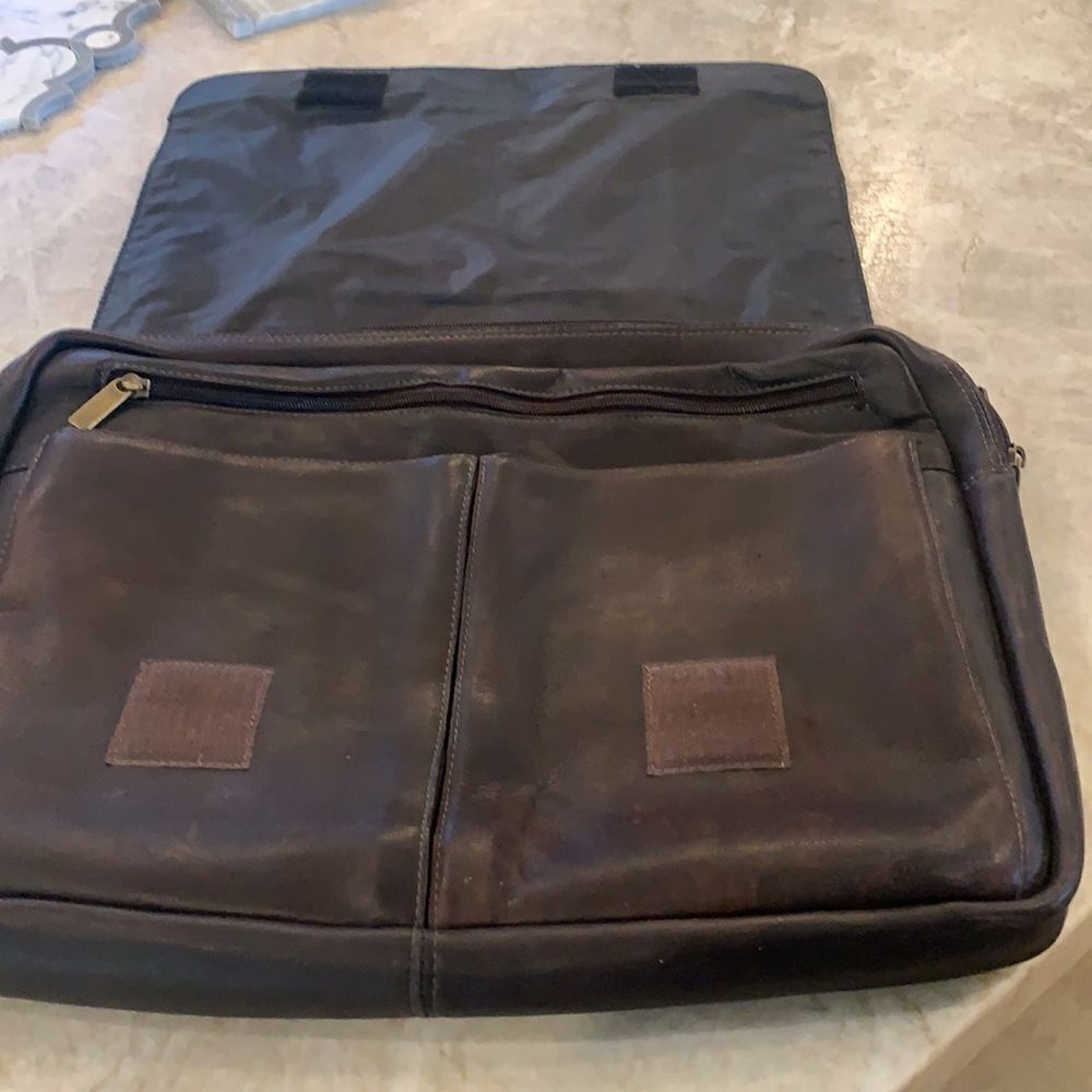 All Leather Brown Computer Bag - Picture 6 of 12